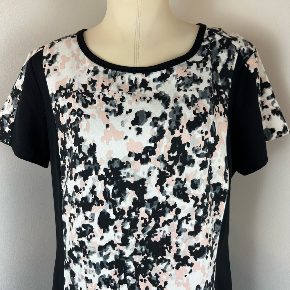 BANANA REPUBLIC Black White Grey & Pink Dress | Size 12 | Business Career Office - Picture 2 of 12